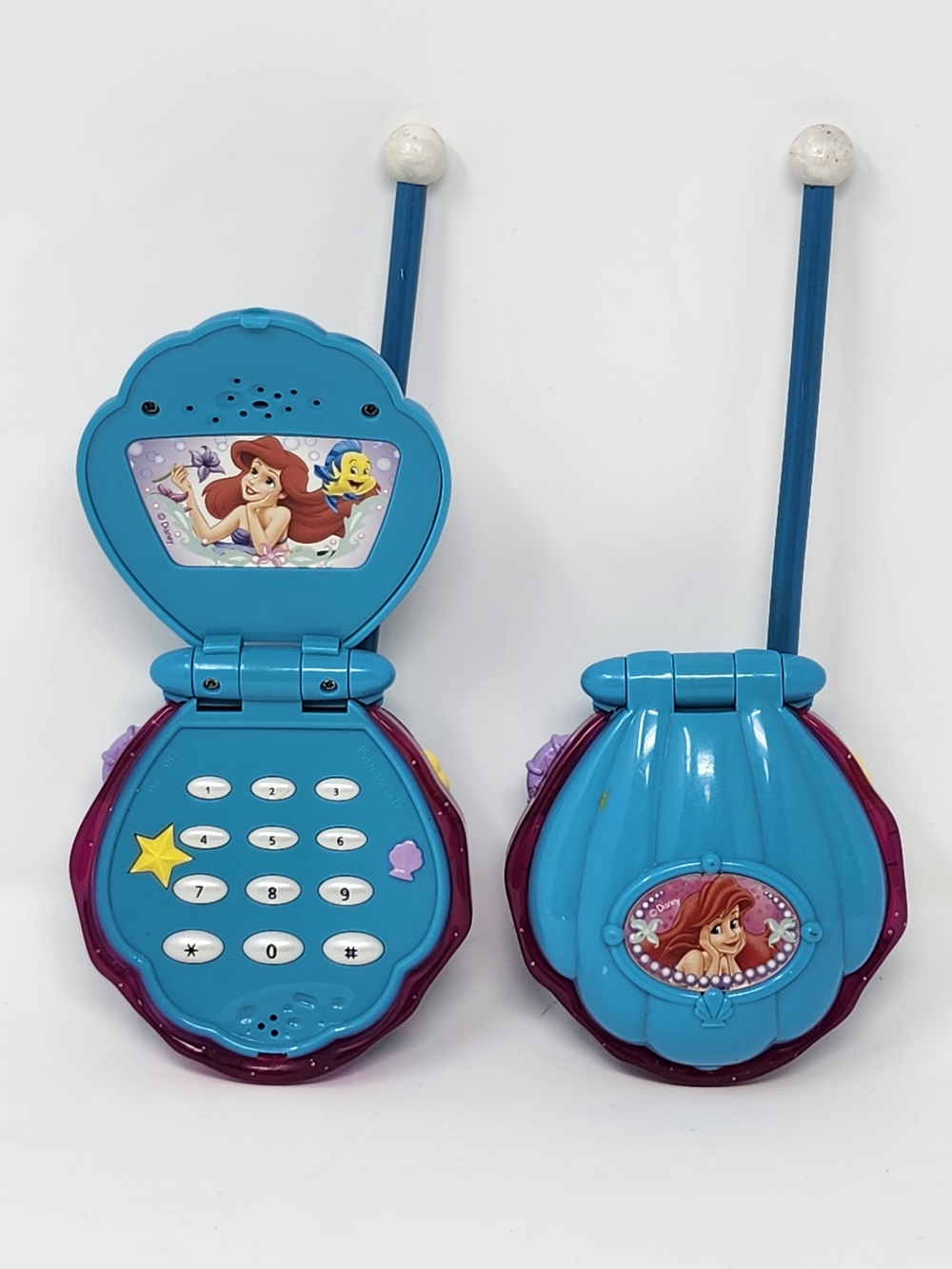 Disney Ariel Shell Flip Phone Shell Talkie Walkie - Tested